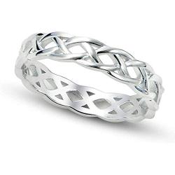 COYOTE 925 Sterling Silver Celtic Knot Eternity Band Ring