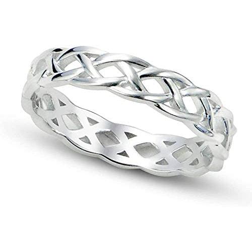 COYOTE 925 Sterling Silver Celtic Knot Eternity Band Ring