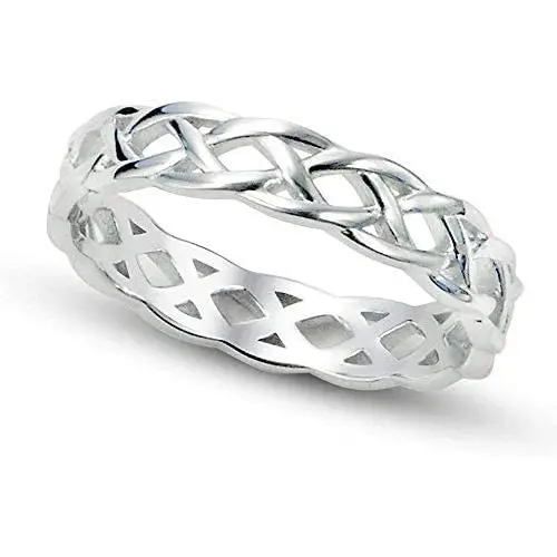 COYOTE 925 Sterling Silver Celtic Knot Eternity Band Ring COYOTE 925 Sterling Silver Celtic Knot Eternity Band Ring