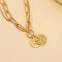 Gold Chunky Thick Link Chain Necklace Compass Coin Pendant Toggle Necklace Charm Minimalist Jewelry for Women Men Teen Girls Gold Chunky Thick Link Chain Necklace Compass Coin Pendant Toggle Necklace Charm Minimalist Jewelry for Women Men Teen Girls