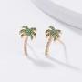 MYEARS Women CZ Stud Earrings Gold Diamond Palm Tree Pineapple Lock Safety Pin Cross Cubic Zirconia Inlay Pave 14K Gold Filled Tiny Boho Beach Simple Delicate Handmade Hypoallergenic Jewelry Gift