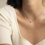 S.Leaf Dainty Cubic Zirconia Necklace Sterling Silver Solitaire Pendant Necklace Gold Necklaces for Women