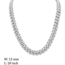 Shop-iGold 18K Gold Finish Lab Diamond CZ Miami Cuban Link Chain Necklace Micro Pave Iced Out Mens Choker Necklace - Mens Jewelry, Mens Necklace, Iced Out Chain, Iced Out Jewelry