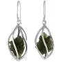 Starborn Sterling Silver Natural Moldavite Caged Earrings Starborn Sterling Silver Natural Moldavite Caged Earrings