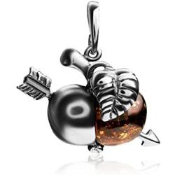 Ian And Valery co. Amber Sterling Silver Pendant