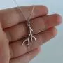 FashionJunkie4Life Sterling Silver Textured Deer Antler Charm Necklace, 18'' Chain FashionJunkie4Life Sterling Silver Textured Deer Antler Charm Necklace, 18'' Chain