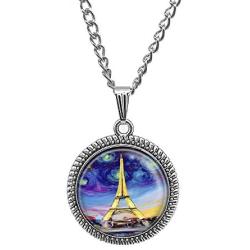 Paris Tower Eiffel Necklace France World Travel Art Pendant Handmade Personalized Romantic Lover Gift