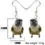NEWEI Acrylic Green Cheek Parrot Bird Earrings Dangle Drop For Women Lovely Animal Ornamets Jewelry Charm Gifts