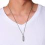 VNOX Stainless Steel Bullet Pendant Necklace for Men Women,Black