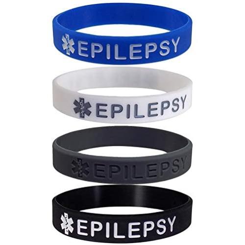 Max Petals - Epilepsy Medical Alert ID Silicone Bracelet Wristbands