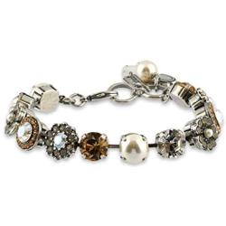 Mariana Jewelry Champagne and Caviar Bracelet, Silver Plated with Crystal, Nature Collection MAR-B-4045_1 3911 SP