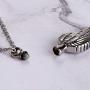 Fanery Sue Personalized Urn Necklace for Human Ashes Keepsake Custom Cremation Jewelry Memorial Angel Wing Pendant