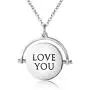 ELOI Necklace for Mom Double Sided Love You Mom Pendant Spinning Necklace Keepsake