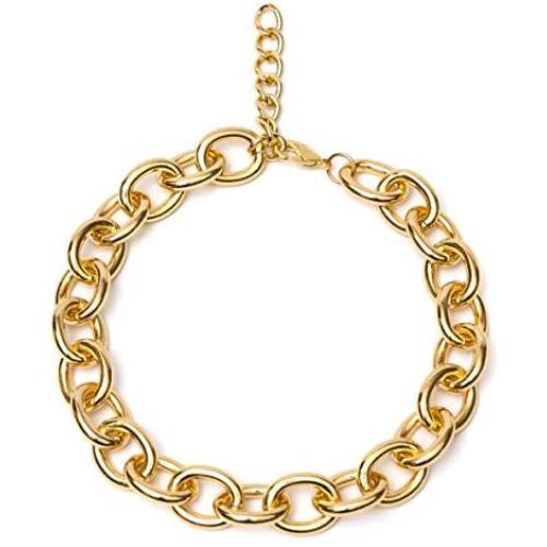 Chunky Chain Necklace - Thick Chain Necklace Choker Trendy Necklaces Cable Link Chain Choker Necklaces for Women Chunky Necklace Punk Metal Fashion Necklace for Girls Cuban Link Chain Choker (Gold)