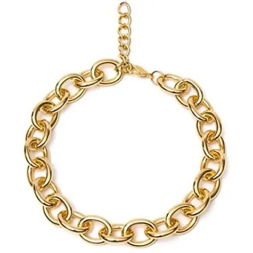Chunky Chain Necklace - Thick Chain Necklace Choker Trendy Necklaces Cable Link Chain Choker Necklaces for Women Chunky Necklace Punk Metal Fashion Necklace for Girls Cuban Link Chain Choker (Gold)