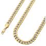 ChainsHouse Cuban Chain Necklace for Men Women Two-Tone Jewelry 6mm-10mm Wide 18K Gold Plated Curb Link Chain (18'',20'',22'',24'',26'',28'',30''), Send Gift Box
