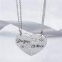 MZC Jewelry Matching Mother Daughter Necklace Set of 2 Heart Neckalce for Mother Mom Gift