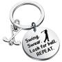 WSNANG Golf Keychain Swing Swear Look for Ball Repeat Keychain Golf Jewelry Gift for Golf Lover Golf Club Golf Coach
