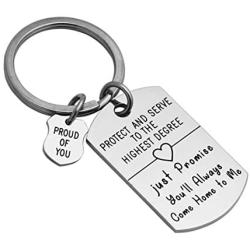 Meibai Police Officer Gift Come Home to Me Keychain Be Safe Gift for Police Dad Husband Boyfriend Enforcement Gift