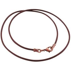 DragonWeave Antique Copper 1.8mm Fine Brown Leather Cord Necklace