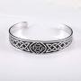 LUSSO Celtic Knot Magnetic Therapy Bracelet Stainless Steel Cuff Bangle Vintage Symbol Norse Amulet Health Care Jewelry for Women Men