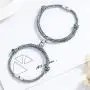 Couples Necklace Set Sun and Moon Engraved Simple Fashion Unique Magnet Attraction Design Romantic Love Stone Necklace Set for Him and Her Boyfriend Girlfriend Teens Women Men 2 pcs