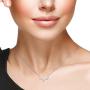 Yesmini Antler Pendant Necklaces - 925 Sterling Silver Necklace with 5A Cubic Zirconia, Minimalist Style Clavicle Chain with Reindeer Charm, Slider Adjustable Necklaces for Women and Girl