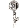 Scissors/Mirror/Comb Charm Beads 925 Sterling Silver & Clear Enamel Charm Fit for European Snake Chain Bracelets
