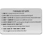 WUSUANED Motivational Gift 7 Rules of Life Quote Wallet Insert Card Inspirational Quote Jewelry Encouragement Gift