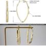 Oval Hoop Earrings for Women - Shiny Cubic Zirconia Double Hoop 14K Gold Plated 925 Sterling Silver Earrings