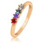 YeGieonr Sterling Silver Birthday Stone Rings for Women,Colorful CZ Rainbow Stackable Rings for Teen Girls, Mothers Jewelry,Synthetic Birthstone Rings for January/February/March/April