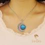 Beautiful Season DIY Blue Moon Celtic Triquetra Necklace Pendant Silver Plated Charm Moon Jewelry Triquetra Pagan Necklace