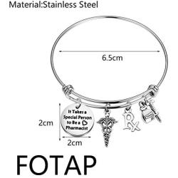 FOTAP Pharmacist Jewelry It Takes A Special Person to Be A Pharmacist Bracelet Pharmacist Expandable Wire Bangle Graduation Gift