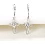 YL Celtic Knot Cross Earrings Sterling Silver Dangle Drop Earrings Gemstones Heart Religious Leverback Jewelry for Women