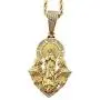 Shop-iGold Lady of Guadalupe Men Women 925 Italy Gold Finish Iced Silver Charm Ice Out Pendant Stainless Steel Real 3 mm Rope Chain, Mans Jewelry, Iced Pendant, Rope Necklace 16''- 24''
