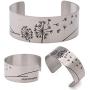 Vera Viva Just Breathe Hidden Inspirational Mindful Cuff Bracelet in Stainless Steel, Adjustable Fit