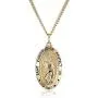 14k Gold-Filled Oval Saint Christopher Pendant Necklace with Black Lettering and Gold Plated Stainless Steel Chain, 20'' 14k Gold-Filled Oval Saint Christopher Pendant Necklace with Black Lettering and Gold Plated Stainless Steel Chain, 20''