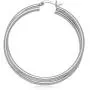 Highstreet layered crossover Sterling Silver plated large tube hoop earrings for women | beautiful and elegant | silver or gold plated your choice | click top closure