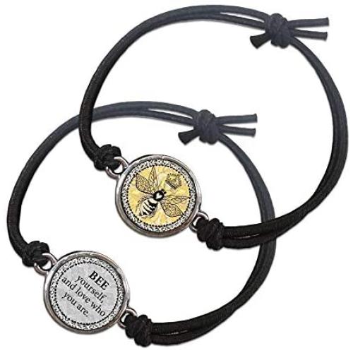 Spirit Lala Vintage Queen Bee Reversible Stretch Bracelet with Gift Box
