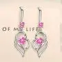Dangle Silver Earrings for Women Girls Teens Fashion Heart Womens Drop Sparkly Earrings Gifts (Blue) Dangle Silver Earrings for Women Girls Teens Fashion Heart Womens Drop Sparkly Earrings Gifts (Blue)