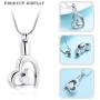 mingkejw Double Heart Cremation Urn Necklace Pendant Funnel Fill Kit Keepsake Memorial Ashes