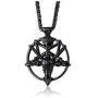 VNOX Church of Satan Seal of Baphomet Satanic Goat of Mendes Goat Head Devil Pendant Lucifer Necklace,Inverted Pentagram Amulet Jewelry VNOX Church of Satan Seal of Baphomet Satanic Goat of Mendes Goat Head Devil Pendant Lucifer Necklace,Inverted Pentagram Amulet Jewelry