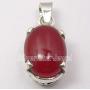 SilverStarJewel Sterling Silver Natural Carnelian Pendant 1'' Stone Jewelry