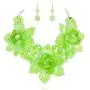 SP Sophia Collection Womens Braided Pearl and Enamel Flower Necklace and Earring Set SP Sophia Collection Womens Braided Pearl and Enamel Flower Necklace and Earring Set