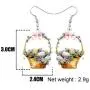 DOWAY Acrylic Easter Basket Eggs Bunny Rabbit Earrings Drop Dangle Jewelry Gifts for Women Girls Funny Party Decoration