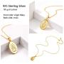 U7 Virgin Mary Necklace & Chain 22'' 18K Gold Plated Women/Men Christian Jewelry Cross Miraculous Medal Pendant Necklace, with Free Engraving Service