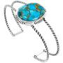 Turquoise Bracelet Sterling Silver 925 & Genuine Copper-Infused Matrix Turquoise (Choose Style)