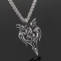 GuoShuang Men 316L Stainless Steel Viking Odins Raven Amulet in Thors Pendant Necklace