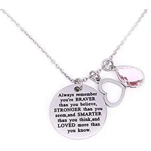 Aibeads You are Braver Than You Believe Awareness Necklace Birthstone Graduation Gift Best Friend Encouragement Gifts Aibeads You are Braver Than You Believe Awareness Necklace Birthstone Graduation Gift Best Friend Encouragement Gifts