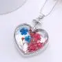YAZILIND Platinum Plated DIY Dried Flower Heart Lockets Pendant Chain Necklace Jewelry Gift YAZILIND Platinum Plated DIY Dried Flower Heart Lockets Pendant Chain Necklace Jewelry Gift